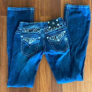 Miss me black rhinestone denim